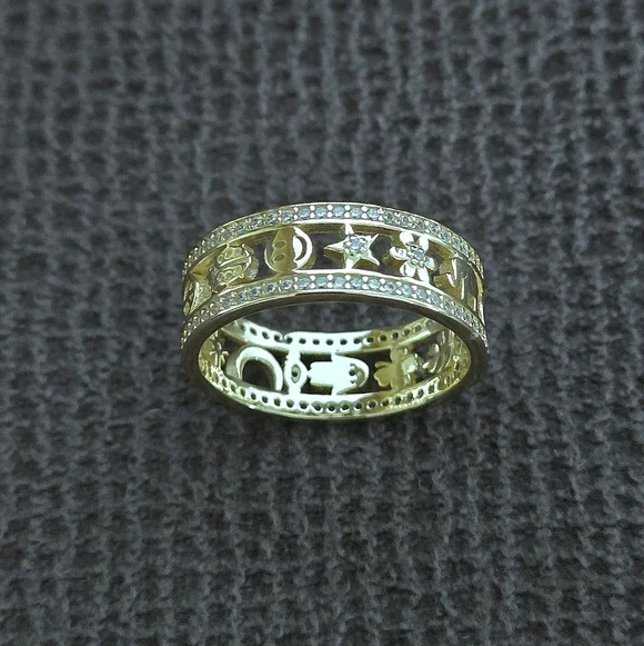 Neo Relique Gold💛 Double✌️ Band Ring💍 with Symbols - NIB - Picture 15 of 16